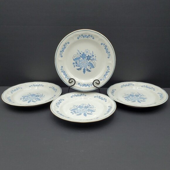Newcor All Flowers Blue Floral Salad Plates Forman Designs Stoneware Plates - Picture 8 of 8